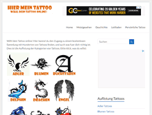 Tablet Screenshot of hiermeintattoo.com